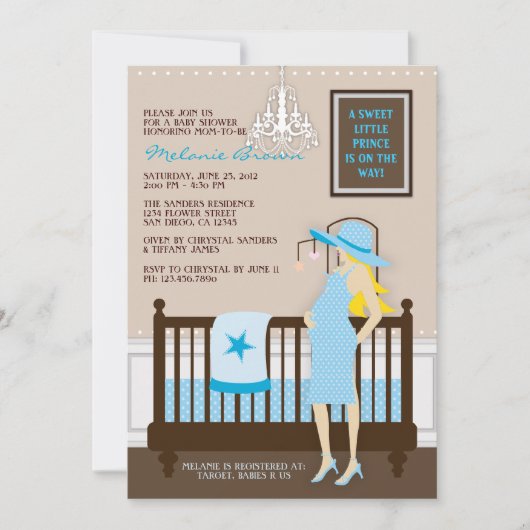 Invitation Chic Modern Mom Baby shower contemporain Invitatio (Devant)