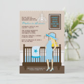 Invitation Chic Modern Mom Baby shower contemporain Invitatio (Debout devant)