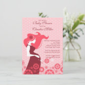 Invitation Chic Modern Pregnant Maman Baby shower fille (Debout devant)