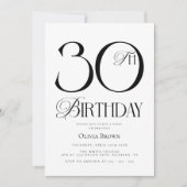 Invitation Chic Moderne 30e fête d'anniversaire (Devant)