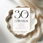 Invitation Chic Moderne 30e fête d'anniversaire<br><div class="desc">Chic Moderne 30e anniversaire Invitation de fête</div>