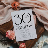 Invitation Chic Moderne 30e fête d'anniversaire