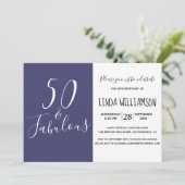 Invitation Chic Moderne 50 Fabuleux Marine bleu 50e anniversa (Debout devant)