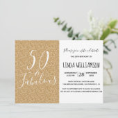 Invitation Chic Moderne 50 Fabuleux Parties scintillant d'or  (Debout devant)