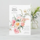 Invitation Chic Moderne Aquarelle Fleurs jardin thème (Debout devant)