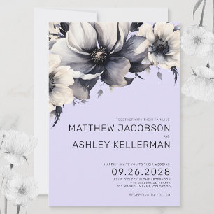 Invitation Chic moderne Aquarelle violet Mariage Floral