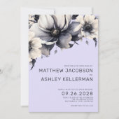 Invitation Chic moderne Aquarelle violet Mariage Floral (Devant)