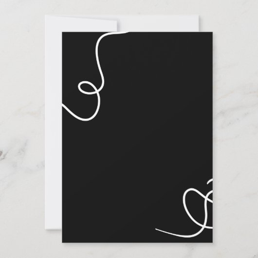 Invitation Chic moderne blanc calligraphie noir Oh baby showe (Dos)