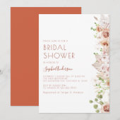 Invitation Chic moderne Boho Pampas Fête des mariées en herbe (Devant / Derrière)