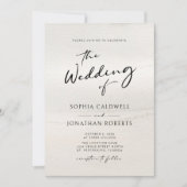 Invitation Chic Moderne Calligraphie Mariage Tons Terre (Devant)