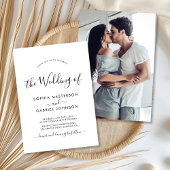 Invitation Chic Moderne Calligraphie Script Mariage photo