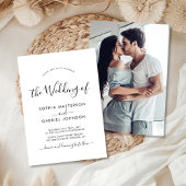 Invitation Chic Moderne Calligraphie Script Mariage photo