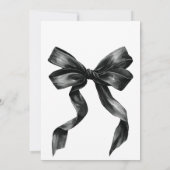 Invitation Chic moderne Coquette Black Bow Sweet 16 Anniversa (Dos)