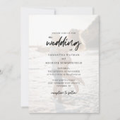 Invitation Chic moderne Couples Mariage de script photo (Devant)