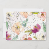 Invitation Chic Moderne Elégant Aquarelle Baptême Floral (Dos)