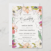 Invitation Chic Moderne Elégant Aquarelle Floral Mariage (Devant)