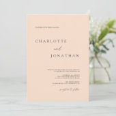 Invitation Chic moderne élégant Mariage rose pâle (Debout devant)