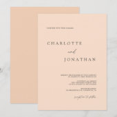 Invitation Chic moderne élégant Mariage rose pâle (Devant / Derrière)