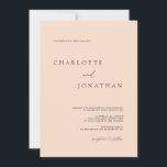 Invitation Chic moderne élégant Mariage rose pâle<br><div class="desc">Chic moderne élégant Faire-part de mariage rose</div>