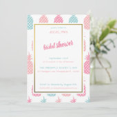 Invitation Chic moderne Fête des mariées d'ananas tropicale (Debout devant)