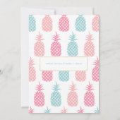 Invitation Chic moderne Fête des mariées d'ananas tropicale (Dos)