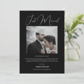 Invitation Chic moderne juste marié noir (Debout devant)