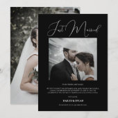 Invitation Chic moderne juste marié noir (Devant / Derrière)