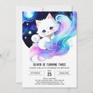 Invitation Chic Moderne Kitten Anniversaire