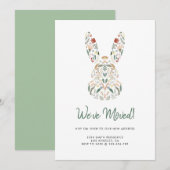 Invitation Chic moderne lapin floral Pâques Nous avons bougé (Devant / Derrière)