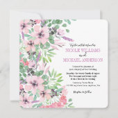 Invitation Chic moderne Lilac aquarelle pivoine MARIAGE de fe (Devant)