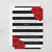 Invitation Chic Moderne Luxe Mariage Collection - Roses rouge (Devant)