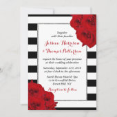 Invitation Chic Moderne Luxe Mariage Collection - Roses rouge (Devant)