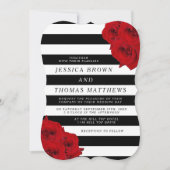 Invitation Chic Moderne Luxe Mariage Collection - Roses rouge (Devant)