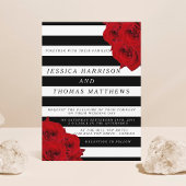 Invitation Chic Moderne Luxe Mariage Collection - Roses rouge