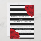 Invitation Chic Moderne Luxe Mariage Collection - Roses rouge (Devant)
