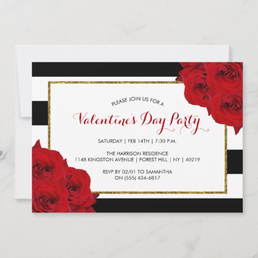Invitation Chic Moderne Luxe Saint Valentin (Devant)