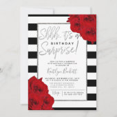 Invitation Chic Moderne Luxe Shhh... Fête d'anniversaire surp (Devant)