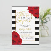 Invitation Chic Moderne Luxe Shhh... Fête d'anniversaire surp (Debout devant)
