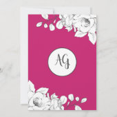 Invitation Chic Moderne Magenta Blanc Floral 15e anniversaire (Dos)
