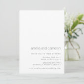 Invitation Chic moderne Mariage noir blanc tout en un photo (Debout devant)