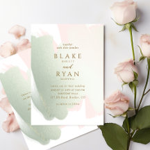 Chic moderne minimaliste rose pâle et Mariage de t