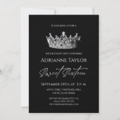 Invitation Chic Moderne Noir Blanc Sweet 16 (Devant)