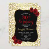 Invitation Chic moderne or blanc léopard Jaguar Cheetah (Devant / Derrière)