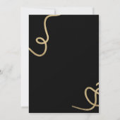 Invitation Chic moderne or noir calligraphie Oh baby shower (Dos)