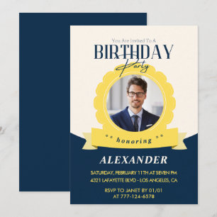 Invitation chic moderne pour 43e anniversaire