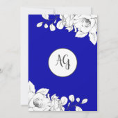 Invitation Chic Moderne Royal Bleu Blanc Floral 16e anniversa (Dos)