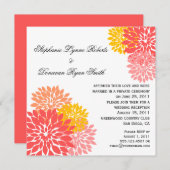 Invitation Chic Moderne Saumon Peach Gold Flower pétales (Devant / Derrière)