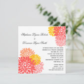 Invitation Chic Moderne Saumon Peach Gold Flower pétales (Debout devant)