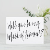 Invitation Chic moderne "Serez-vous ma servante d'honneur" (Debout devant)
