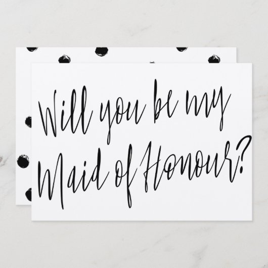 Invitation Chic moderne "Serez-vous ma servante d'honneur" (Devant / Derrière)